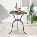 24 Inch Round Cast Aluminum Table Patio Dining Bistro Table with 2 Inch Umbrella Hole-Copper by LJGDeals