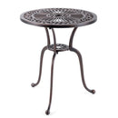24 Inch Round Cast Aluminum Table Patio Dining Bistro Table with 2 Inch Umbrella Hole-Copper by LJGDeals