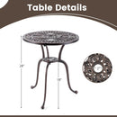 24 Inch Round Cast Aluminum Table Patio Dining Bistro Table with 2 Inch Umbrella Hole-Copper by LJGDeals
