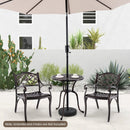 24 Inch Round Cast Aluminum Table Patio Dining Bistro Table with 2 Inch Umbrella Hole-Copper by LJGDeals