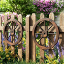 24 Inch Set of 4 Decorative Wooden Wagon Wheel Carbonized Solid Fir Wood by LJGDeals