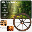 24 Inch Set of 4 Decorative Wooden Wagon Wheel Carbonized Solid Fir Wood by LJGDeals
