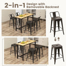 24 Inch Set of 4 Cafe Side Chairs with Rubber Feet and Removable Back by LJGDeals