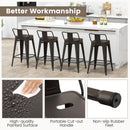 24 Inch Set of 4 Cafe Side Chairs with Rubber Feet and Removable Backs-Gun