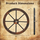 24 Inch Set of 4 Decorative Wooden Wagon Wheel Carbonized Solid Fir Wood by LJGDeals