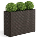 24 Inch Tall Raised Garden Bed All-Weather PE Rattan Wicker Flowerpot with Liner by LJGDeals
