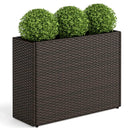 24 Inch Tall Raised Garden Bed All-Weather PE Rattan Wicker Flowerpot with Liner by DirectDeals