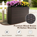 24 Inch Tall Raised Garden Bed All-Weather PE Rattan Wicker Flowerpot with Liner by LJGDeals