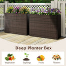 24 Inch Tall Raised Garden Bed All-Weather PE Rattan Wicker Flowerpot with Liner by DirectDeals