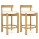24 Inch Teddy Velvet Upholstered Counter Height Bar Stools with Backrests and Footrests by LJGDeals