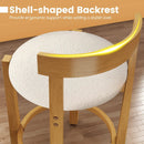 24 Inch Teddy Velvet Upholstered Counter Height Bar Stools with Backrests and Footrests by LJGDeals