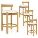 24 Inch Teddy Velvet Upholstered Counter Height Bar Stools with Backrests and Footrests by LJGDeals