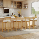 24 Inch Teddy Velvet Upholstered Counter Height Bar Stools with Backrests and Footrests by LJGDeals