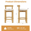 24 Inch Teddy Velvet Upholstered Counter Height Bar Stools with Backrests and Footrests by LJGDeals