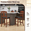 24 Inch Upholstered Dining Chair with Hollowed High Backrest Set of 2-Brown by LJGDeals