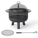 24 Inch Wood Burning Fire Pit with Log Grate and Mesh Screen for Outside by LJGDeals