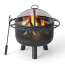 24 Inch Wood Burning Fire Pit with Log Grate and Mesh Screen for Outside by LJGDeals