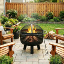 24 Inch Wood Burning Fire Pit with Log Grate and Mesh Screen for Outside by LJGDeals