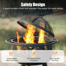 24 Inch Wood Burning Fire Pit with Log Grate and Mesh Screen for Outside by LJGDeals