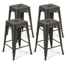 24 Inch Set of 4 Tolix Style Counter Height Barstool Stackable Chair by LJGDeals