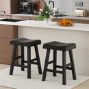 24 Inches Counter Height Stools Set of 2 with Footrest for Restaurant Cafe Pub-Black by DirectDeals