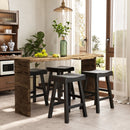 24 Inches Counter Height Stools Set of 2 with Footrest for Restaurant Cafe Pub-Black by DirectDeals