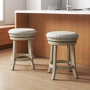 24/26 Inches Swivel Bar Stools Set of 2 wth Wooden Frame by DirectDeals
