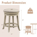 24/26 Inches Swivel Bar Stools Set of 2 wth Wooden Frame by DirectDeals