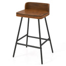24" Bar Stool with Low Back and Footrest - Walnut by LJGDeals