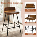 24" Bar Stool with Low Back and Footrest - Walnut by DirectDeals