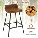 24" Bar Stool with Low Back and Footrest - Walnut by LJGDeals