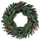24‚Äù Pre-lit Christmas Wreath Front Door Artificial Xmas Wreath with 90 Frosted Branch Tips by DirectDeals