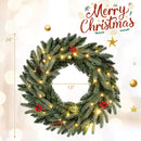 24‚Äù Pre-lit Christmas Wreath Front Door Artificial Xmas Wreath with 90 Frosted Branch Tips by LJGDeals