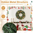 24‚Äù Pre-lit Christmas Wreath Front Door Artificial Xmas Wreath with 90 Frosted Branch Tips by DirectDeals