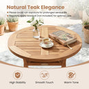 24" Round Teak Folding Bistro Table with Footrest by LJGDeals