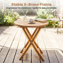 24" Round Teak Folding Bistro Table with Footrest by LJGDeals