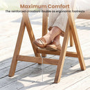 24" Round Teak Folding Bistro Table with Footrest by LJGDeals