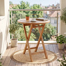 24" Round Teak Folding Bistro Table with Footrest by LJGDeals