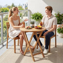 24" Round Teak Folding Bistro Table with Footrest by DirectDeals