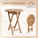 24" Round Teak Folding Bistro Table with Footrest by LJGDeals
