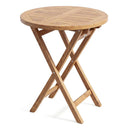 24" Round Teak Folding Bistro Table with Footrest by LJGDeals