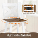24" Rubberwood Swivel Barstools Set of 4 with Backrest and Large Seat by LJGDeals