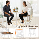 24" Rubberwood Swivel Barstools Set of 4 with Backrest and Large Seat by LJGDeals