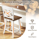 24" Rubberwood Swivel Barstools Set of 2 with Backrest and Large Seat by LJGDeals