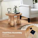 24" Small Solid Mahogany Wood Coffee Table with Thickened Top and Column Legs by LJGDeals