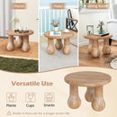 24" Small Solid Mahogany Wood Coffee Table with Thickened Top and Column Legs by LJGDeals