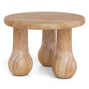 24" Small Solid Mahogany Wood Coffee Table with Thickened Top and Column Legs by LJGDeals