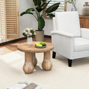 24" Small Solid Mahogany Wood Coffee Table with Thickened Top and Column Legs by LJGDeals