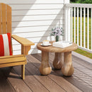 24" Small Solid Mahogany Wood Coffee Table with Thickened Top and Column Legs by LJGDeals