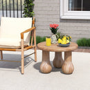 24" Small Solid Mahogany Wood Coffee Table with Thickened Top and Column Legs by LJGDeals